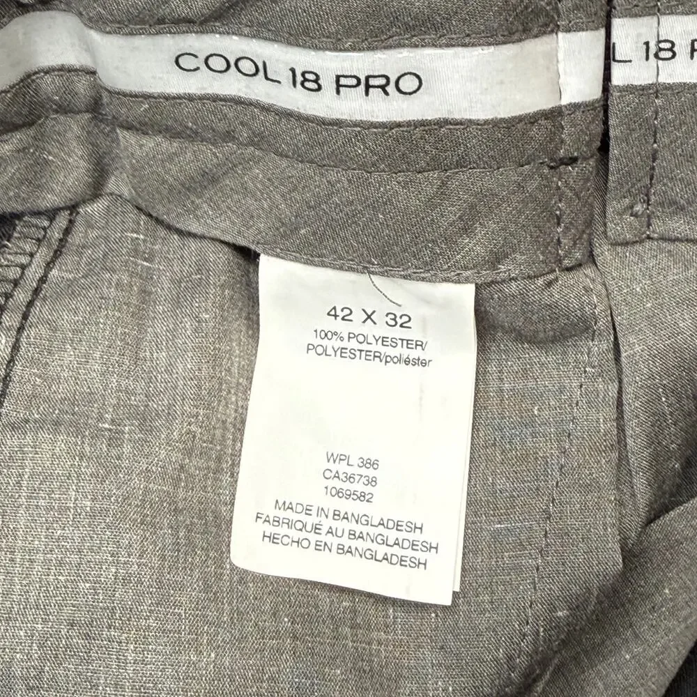 Haggar Men's Cool 18 PRO Expandable Waist Dress Pants black 42x32 $70